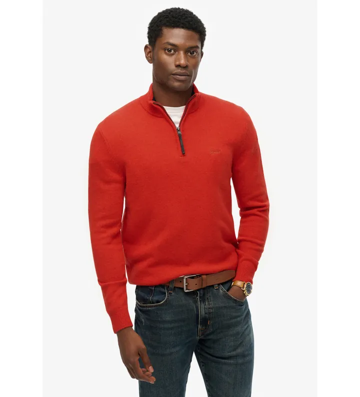 Superdry para hombre. M6110688A Jersey Lana rojo (XL), Casual, Manga larga