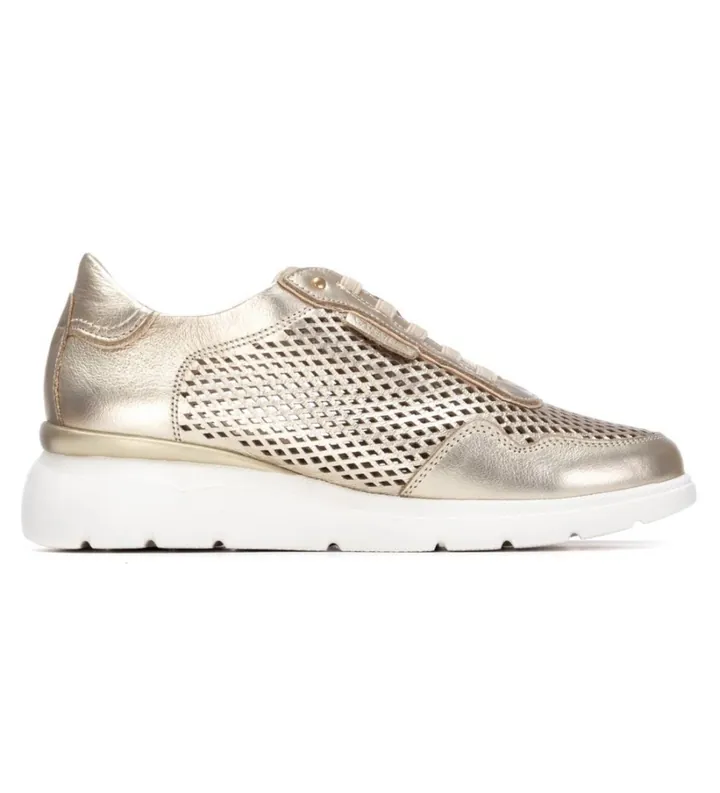 Carmela para mujer. 16321103-ORO Zapatillas 163211 dorado (36), 1 a 3cm, Cordones, Casual