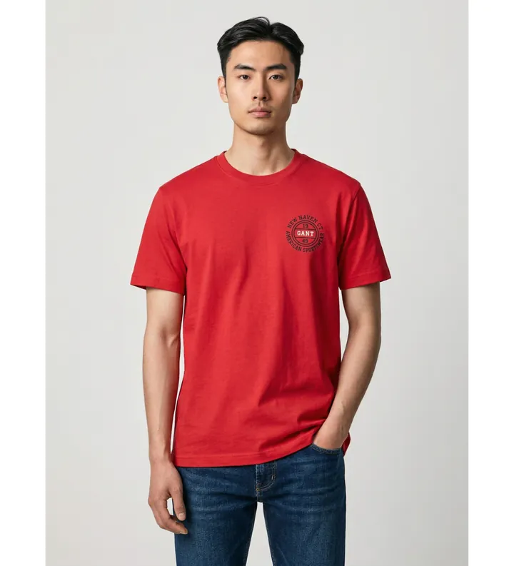 Gant para hombre. 2003402 Camiseta Graphic rojo (S), Casual, Algodón, Manga corta