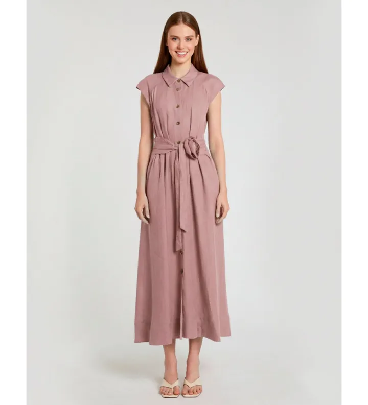 Marella para mujer. 2613221114200 Vestido Mlsvento de lino rosa (42), Casual