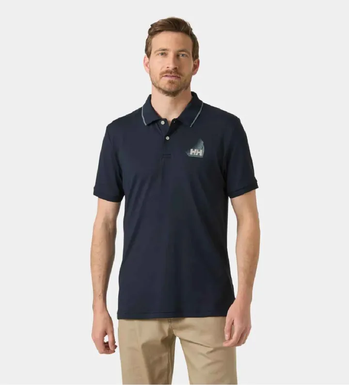 Helly Hansen para hombre. 34545 Polo Hp Figari marino (L), Casual, Poliamida, Manga corta