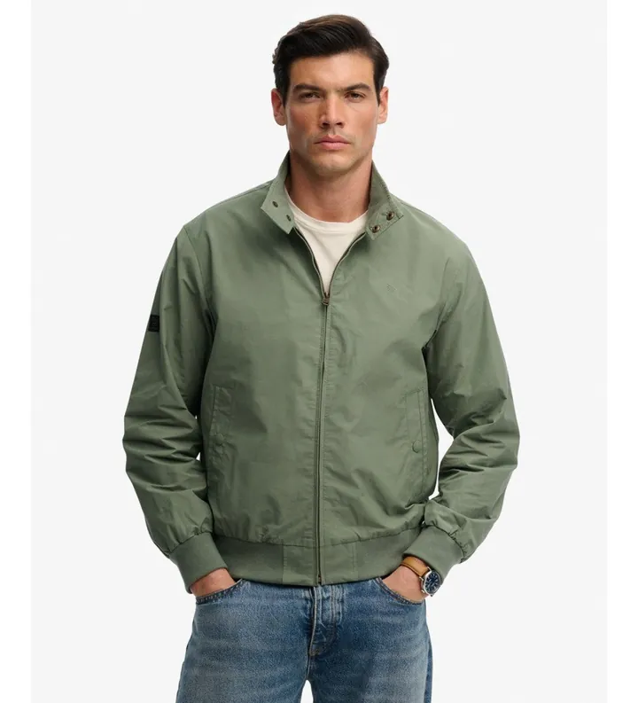 Superdry para hombre. M5012343A Chaqueta Harrington Classic verde (XXL), Casual, Algodón, Poliéster