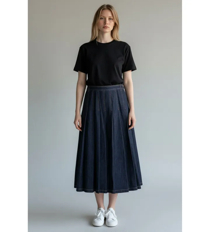 Weekend Max Mara para mujer. 2615101071600 Falda Oale azul (38), Casual, Algodón, Denim