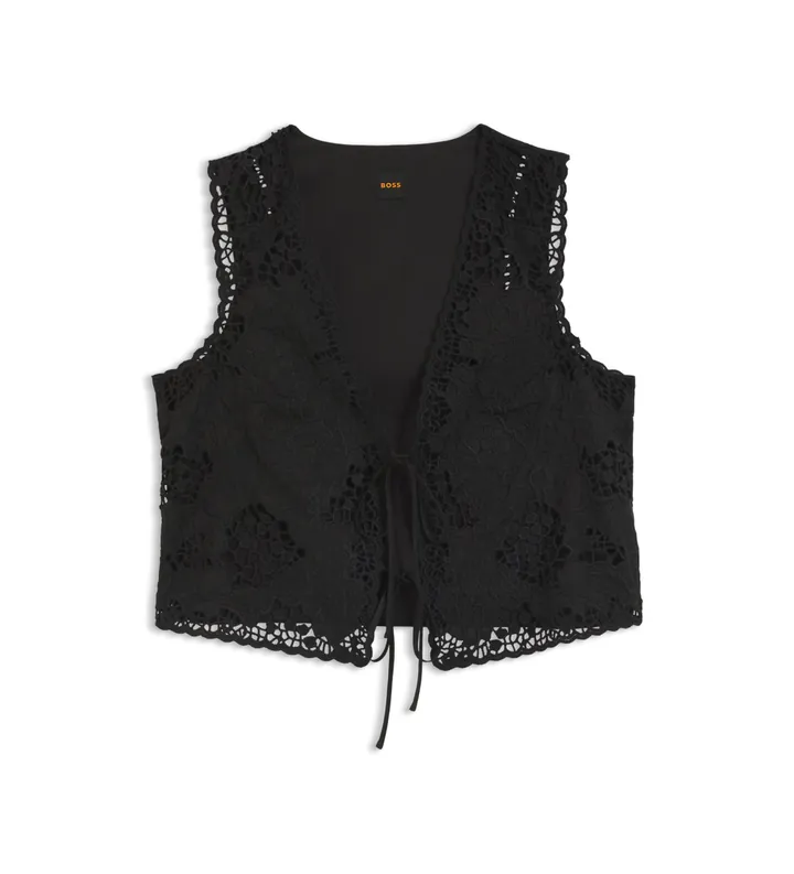 BOSS para mujer. 50556743 Chaleco bordado negro (34), Casual