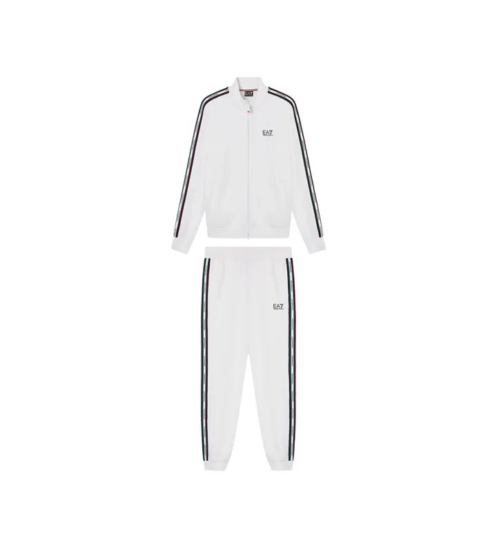 EA7 para hombre. 7M001867_AF12660 Conjunto Italian blanco (3XL), Deportivo, Algodón, Manga larga