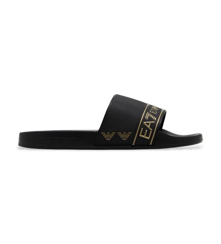 EA7 unisex. 7X000110_AF15128 Chanclas Tape Slide negro (37), Plano, Ninguno, Beachwear, PVC