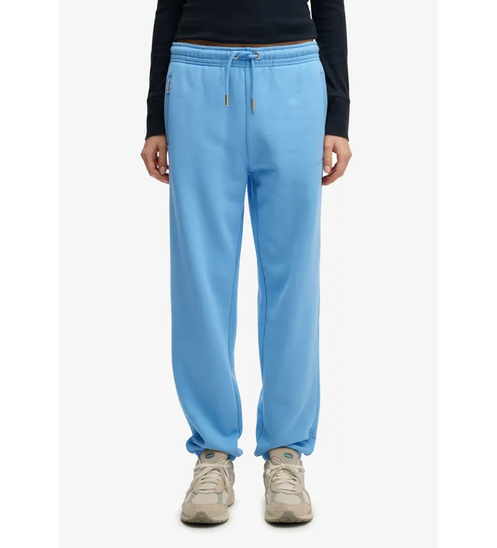 Superdry para mujer. W7011316A Pantalón Jogger Essential azul (L), Casual, Algodón