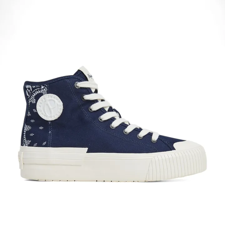 Pepe Jeans para mujer. PLS31554 Zapatillas Samoi Divided marino (38), Plano, Cordones, Casual