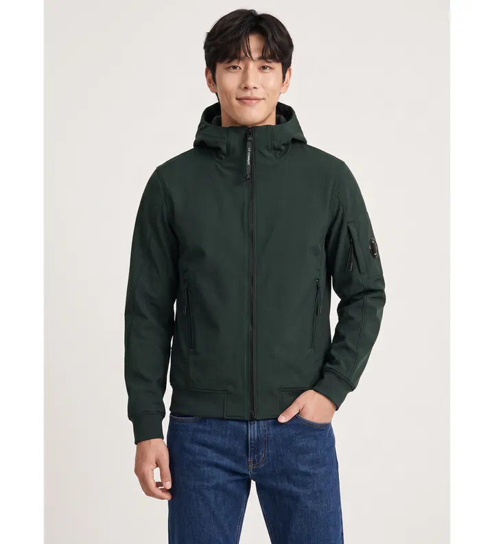 C.P. Company para hombre. 21CMOW701A006097A Chaqueta soft shell verde (L), Casual, Poliéster