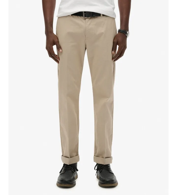 Superdry para hombre. M7011418A Pantalón Chino Premium Regular beige (31/32), Casual, Algodón