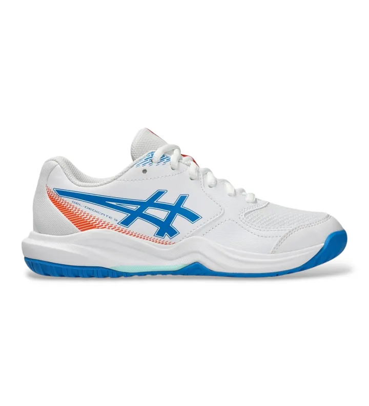 Asics para mujer/niña. 1044A085 Zapatillas GEL-Dedicate 9 GS blanco (2.5USA=34.5), Plano, Cordones, Casual, moda infantil