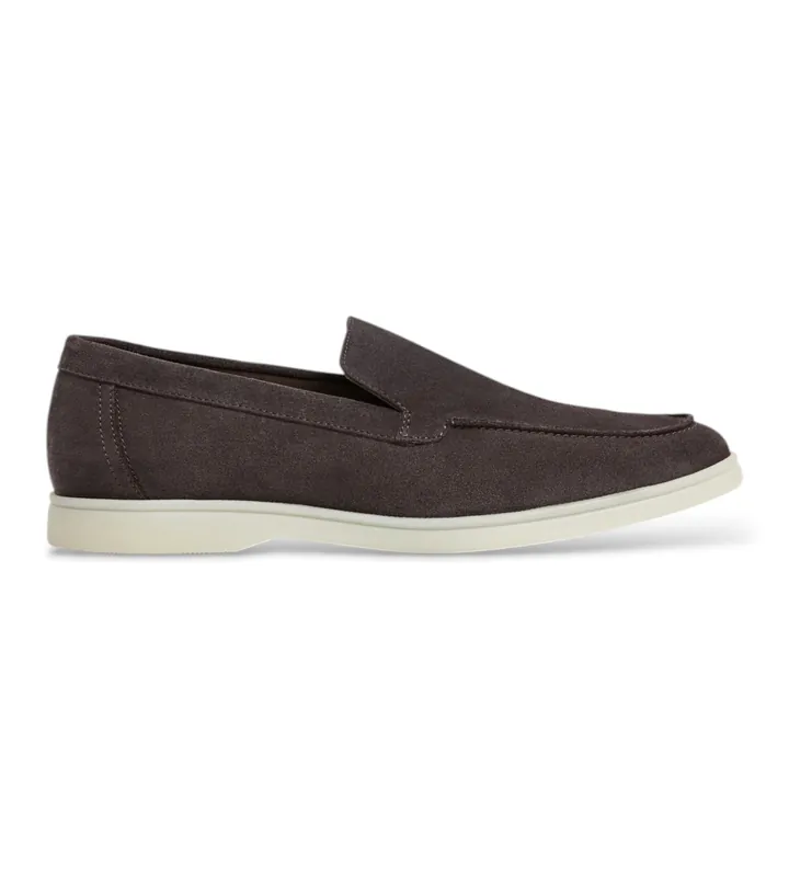 Hackett London para hombre. HMS200109 mocasines de ante martin liso gris (40), Plano, Serraje, Ninguno, Casual