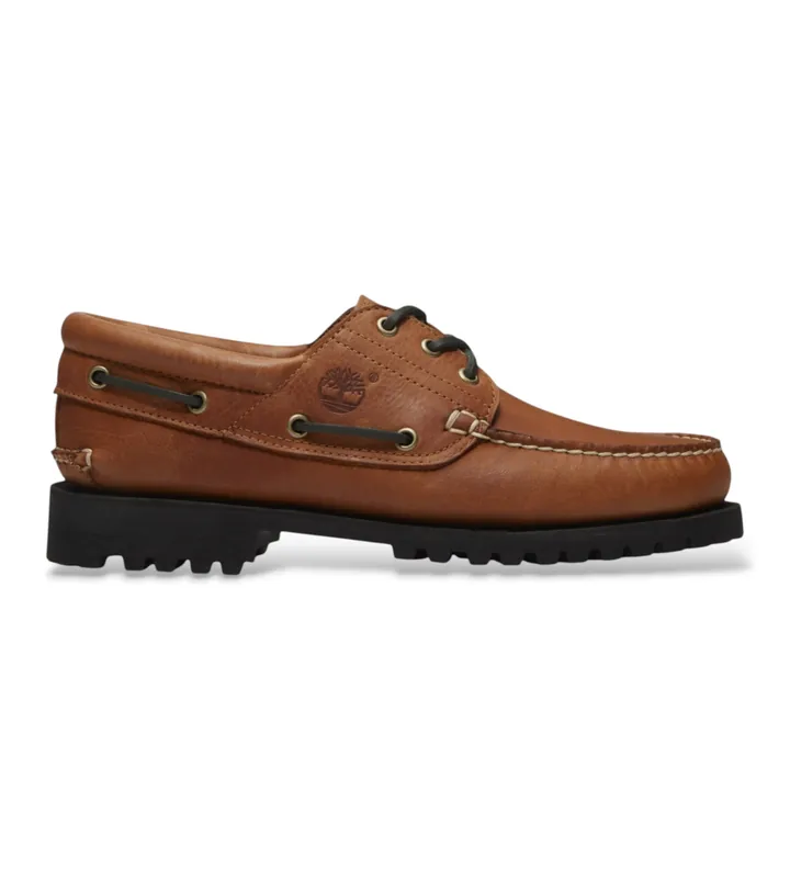 Timberland para hombre. TB0A2PDQAJW1 Náuticos de piel Authentic marrón (39.5 W), Plano, Cordones, Casual, Clásico