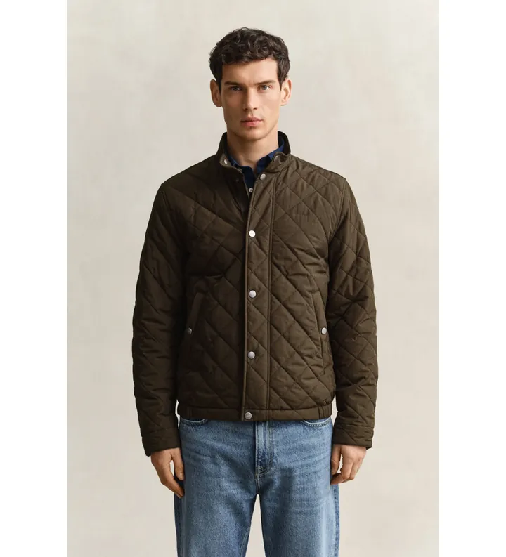 Gant para hombre. 7006638 Chaqueta guateada marrón (L), Casual, Poliéster