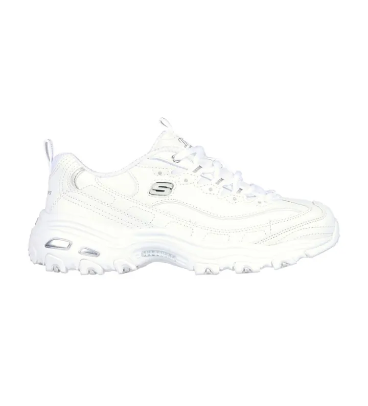 Skechers para mujer. 11931 Zapatillas de piel D'Lites Fresh Start blanco (36), Cordones, Casual, Deportivo, Sportswear, Multideporte
