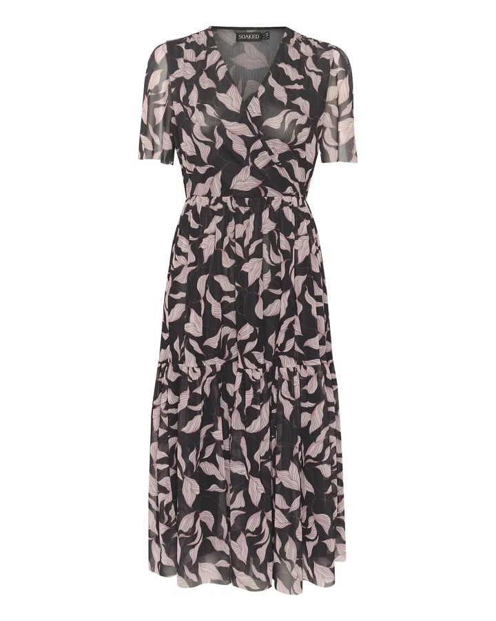 SOAKED IN LUXURY Vestido 'Aldora'  lila / cyclam / negro