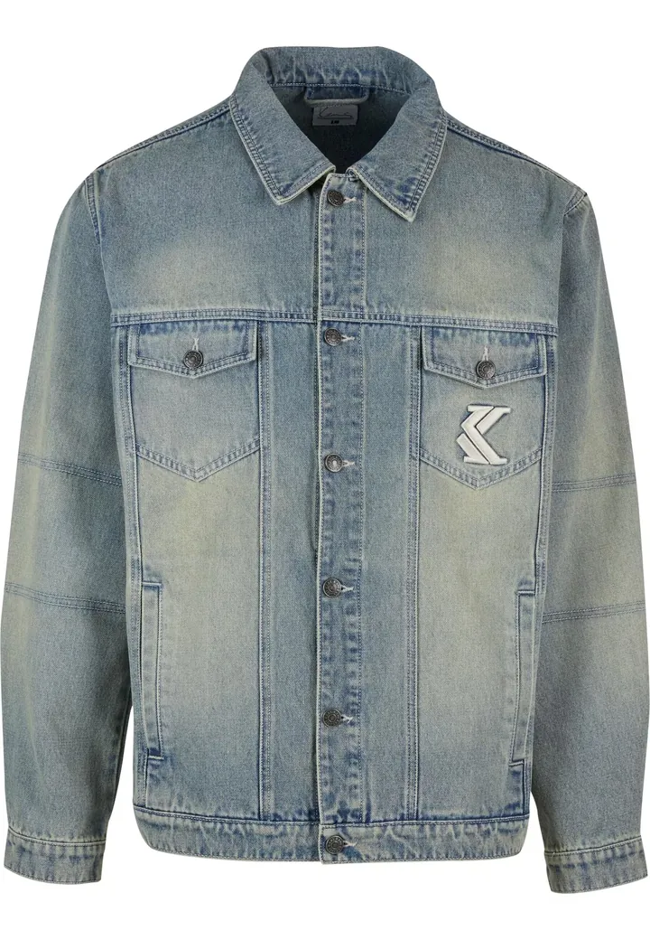 Karl Kani Chaqueta de entretiempo azul denim / blanco