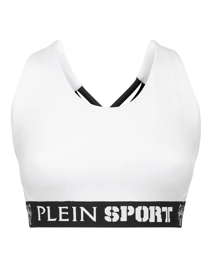 Plein Sport Sujetador deportivo negro / blanco