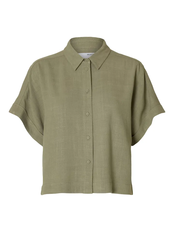 SELECTED Blusa 'SLFViva'  verde oscuro