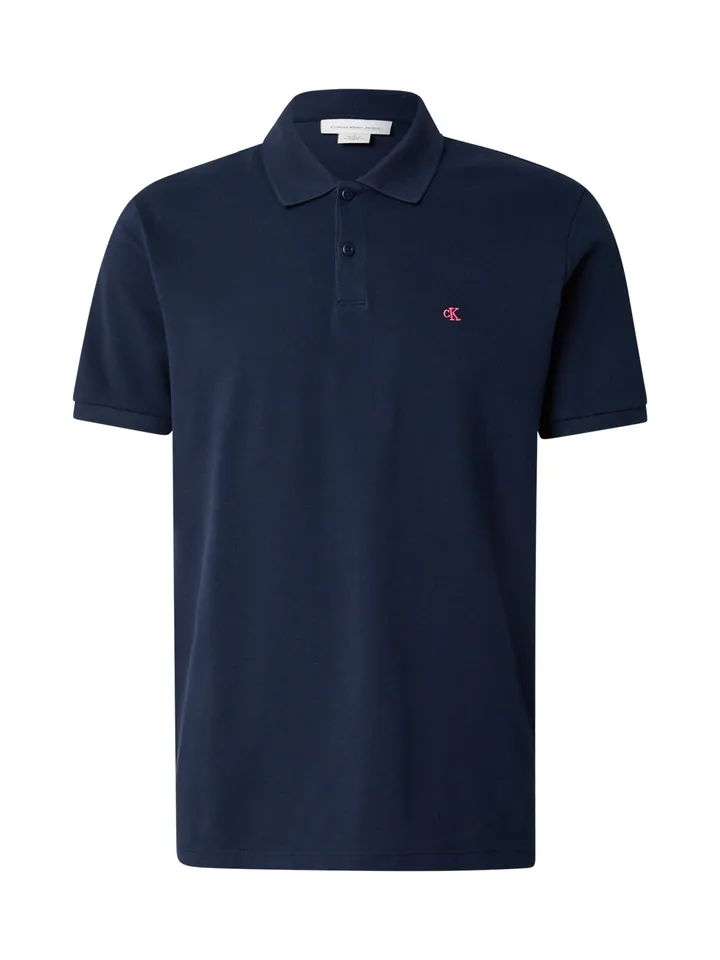 Calvin Klein Jeans Camiseta 'Monogram Embroidery Piqué' navy