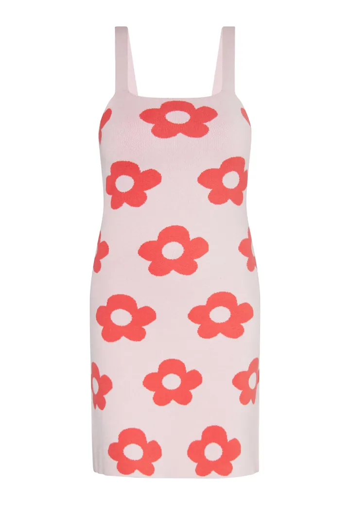 swirly Vestido coral / talco