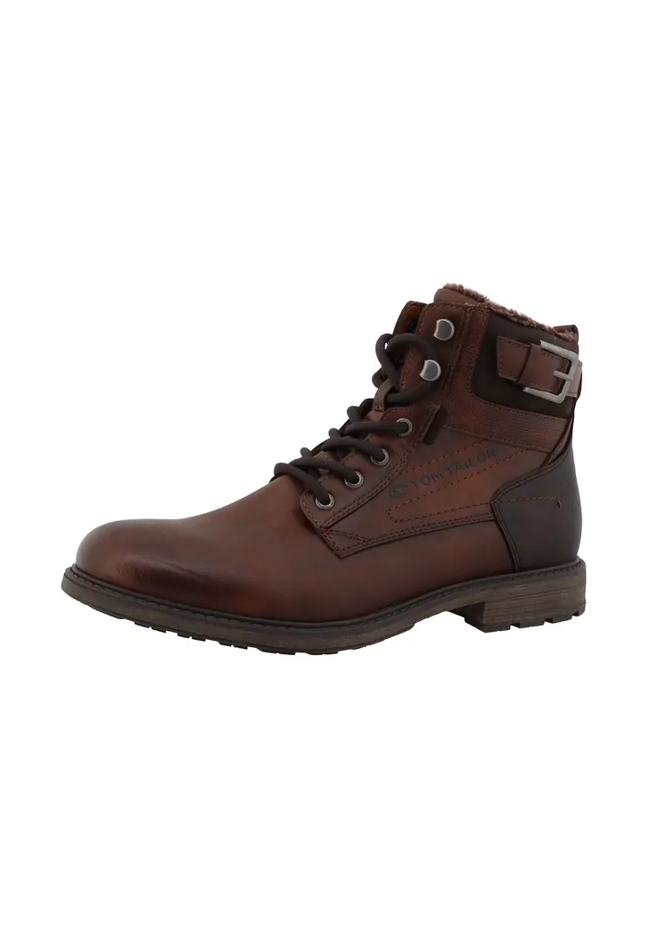 TOM TAILOR Botas con cordones marrón
