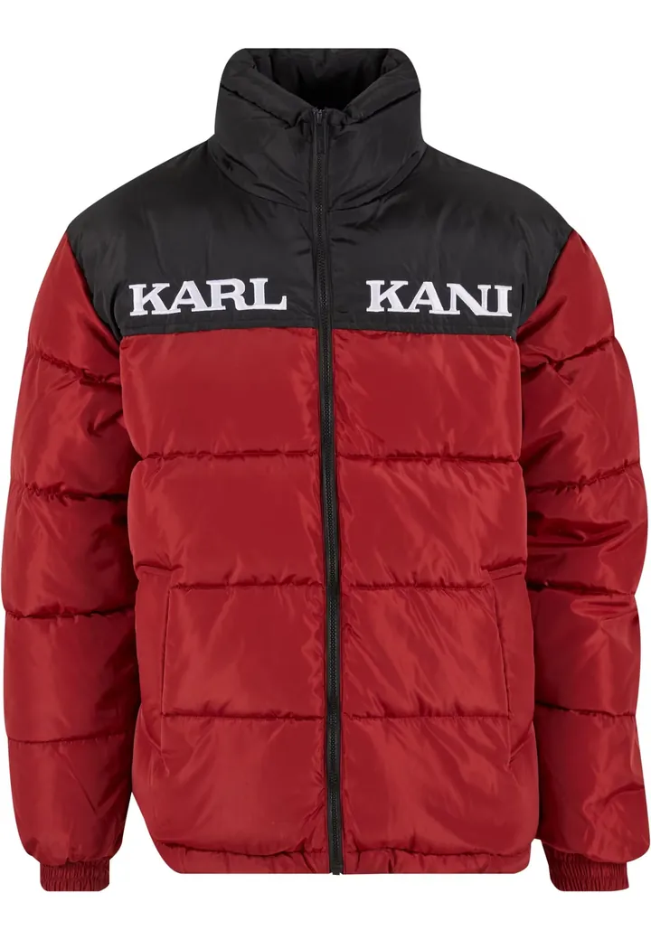 Karl Kani Chaqueta de invierno 'Essential' rojo oscuro / negro / blanco