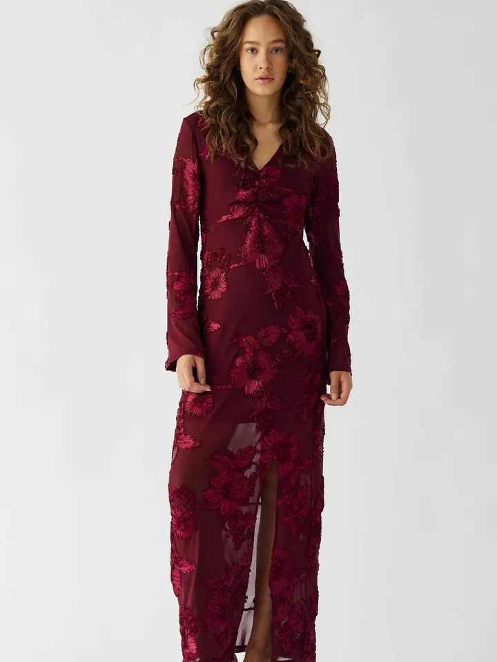 Noella Vestido ' Kameyella '  rojo vino