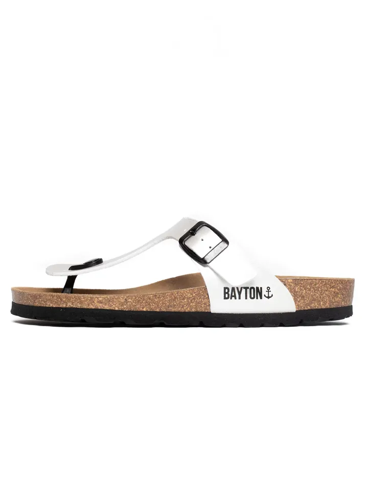 Bayton Sandalias de dedo 'Mercure' negro / blanco