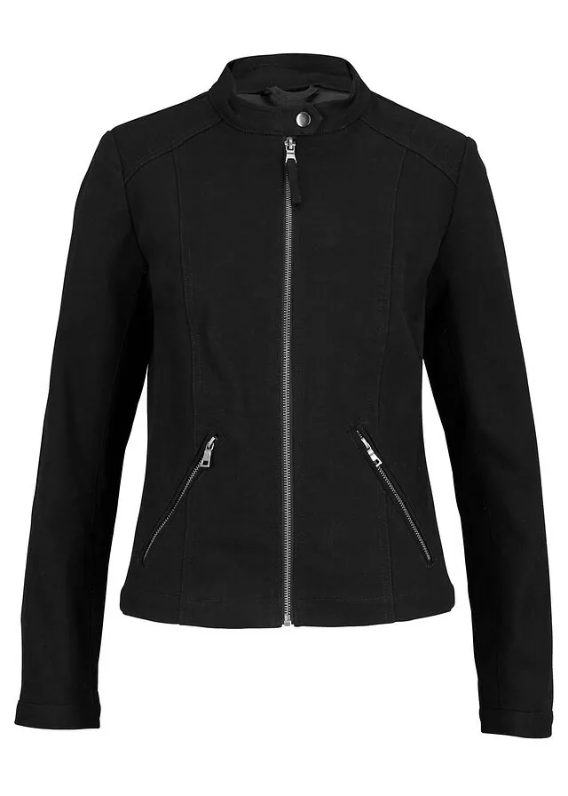 Chaqueta de sarga de algodón con insertos elásticos en los laterales