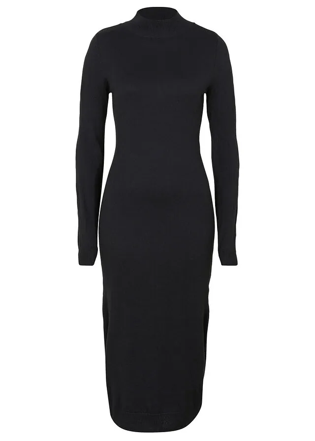 Vestido de punto fino con cuello alto