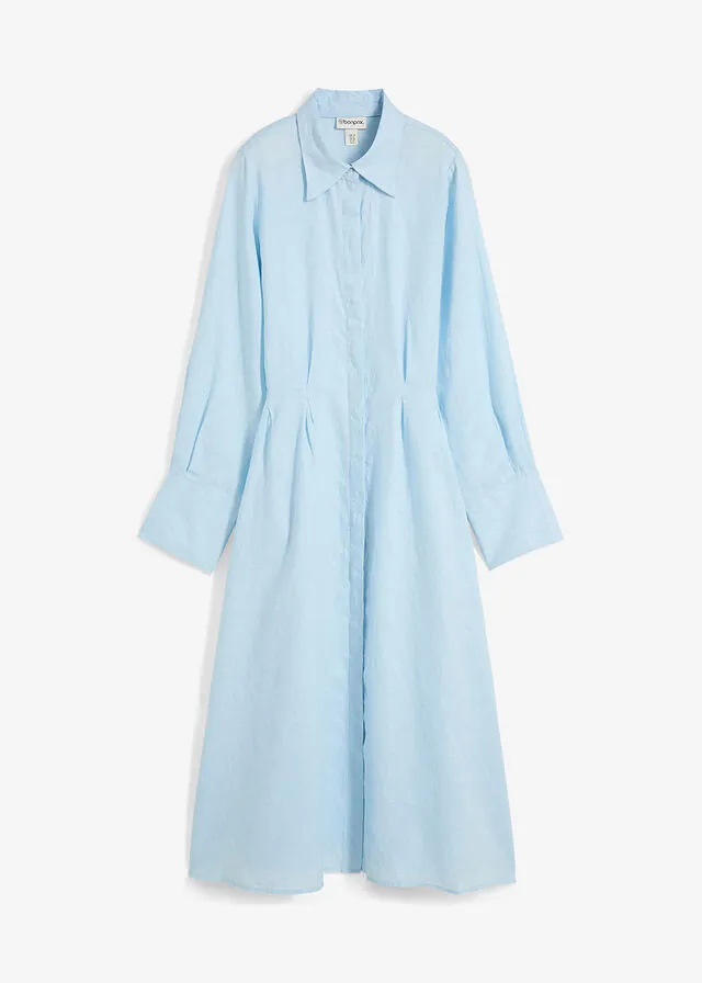 Vestido camisero de lino puro