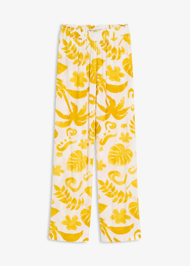 Pantalón ancho de viscosa estructurada