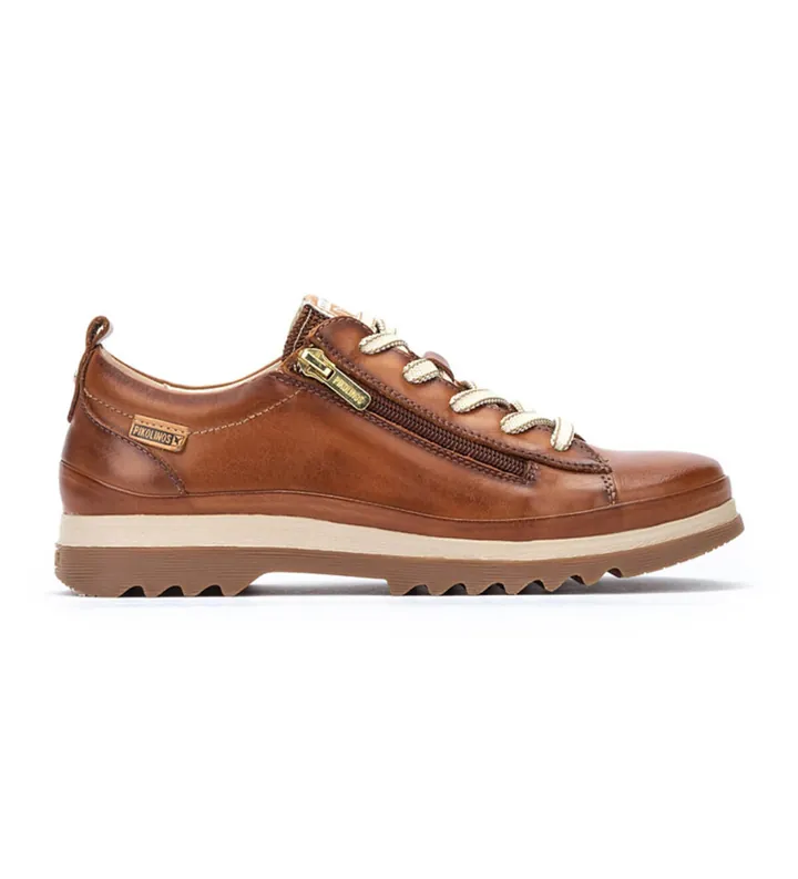 Pikolinos para mujer. W3W-6979 Zapatillas de Piel Vigo marrón (36), Plano, 1 a 3cm, Cremallera, Casual