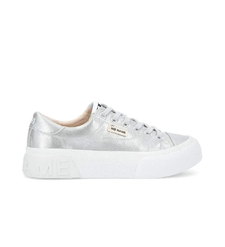 NO NAME para mujer. QNBCDS0 Zapatillas deportivas Reset Sneaker con parte superior metalizada y suela ligera plateado (40), Plata, Plano, Co