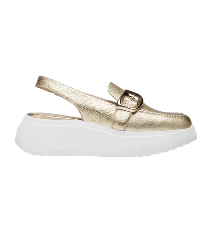 Wonders para mujer. A-3624_5432_7285 Zapatos Destalonados de piel Acalia dorado (37), 3 a 5cm, Hebilla, Casual