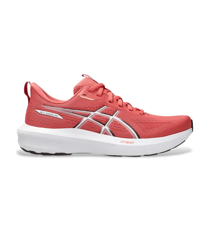 Asics para mujer. 1012B859 Zapatillas Gt-1000 14 rosa rojizo (36), Rojo, Plano, Cordones, Casual, Deportivo, Running, Multideporte
