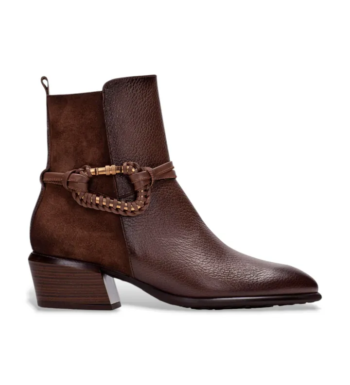 Hispanitas para mujer. PHI254297 Botines de Piel Verona marrón (36), 3 a 5cm, Cremallera, Casual