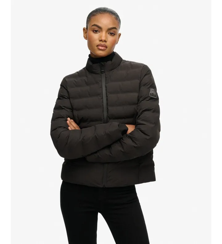 Superdry para mujer. W5011980A Chaqueta City Fuji negro (L), Casual, Poliéster Reciclado, Sostenible