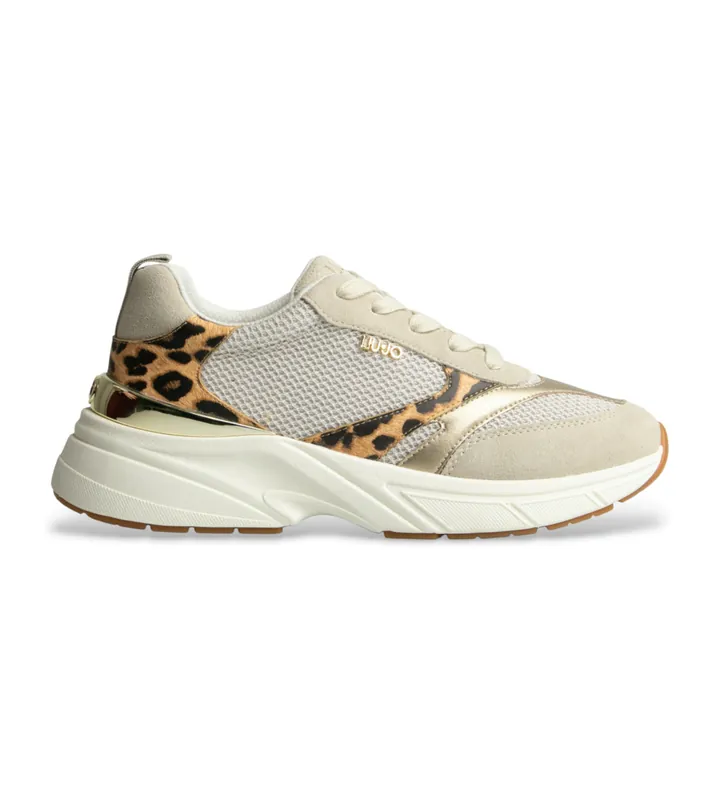 Liu Jo para mujer. BA6049PX884S3991 Zapatillas LJ09 animalprint (39), Plano, Cordones, Casual, Animal print