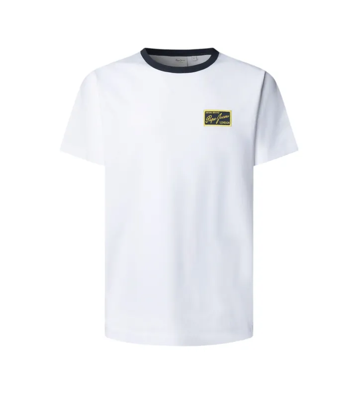 Pepe Jeans para hombre. PM5010320 Camiseta Soren blanco (S), Casual, Algodón, Manga corta