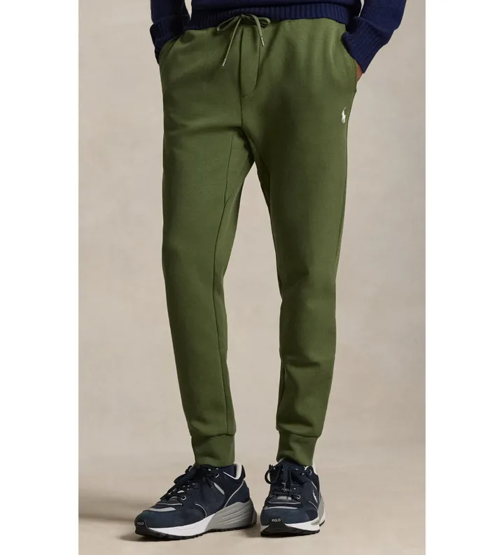 Polo Ralph Lauren para hombre. 710881518503 Pantalón jogger de punto doble verde (L), Casual, Algodón