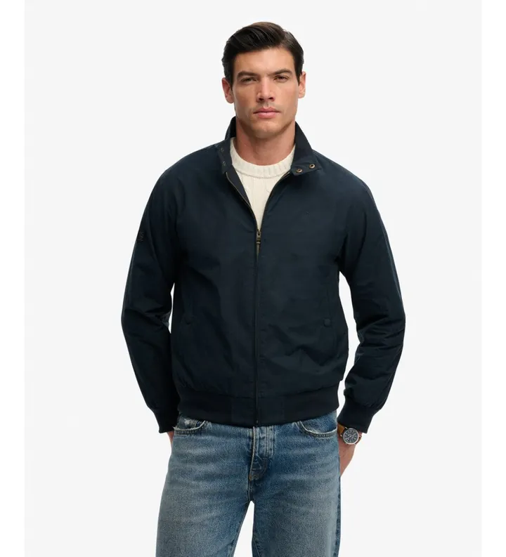 Superdry para hombre. M5012343A Chaqueta Harrington Classic marino (XXL), Casual, Algodón, Poliéster
