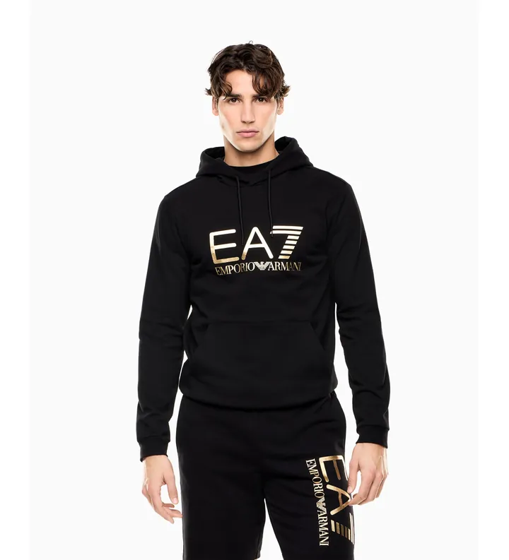 EA7 para hombre. 7M001413_AF22266 Sudadera Core Identity negro (3XL), Casual, Algodón