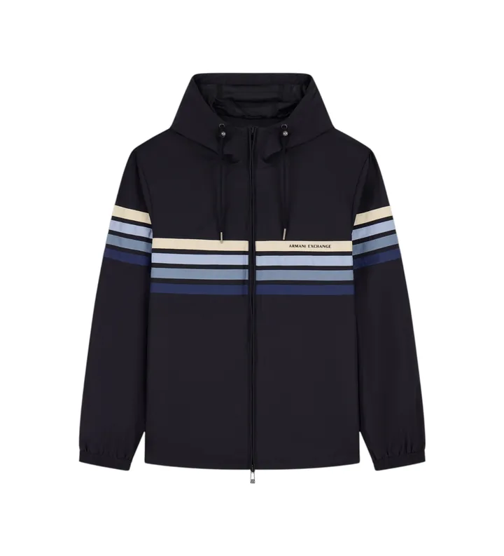 A|X Armani Exchange para hombre. XM002243AF22544UB101 Chaqueta Minimal marino (L), Casual, Deportivo, Poliamida, Manga larga