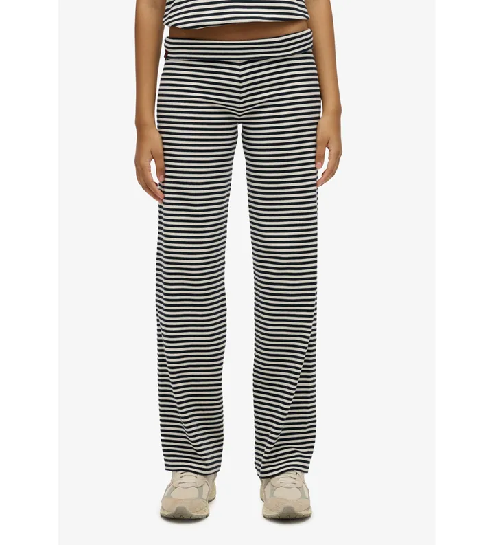 Superdry para mujer. W7011309A Pantalón Fold marino (L), Casual, Algodón