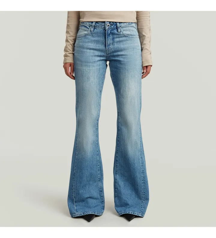 G-Star para mujer. D28831-E266-D869 Jeans Stevey 3D Flare azul (26/30), Casual, Denim, Sostenible, Algodón Reciclado