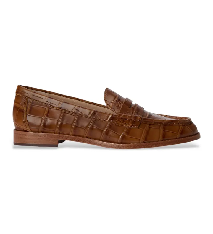 Lauren Ralph Lauren para mujer. 802962176006 Mocasines de Piel Wynnie marrón (36), Plano, Ninguno, Casual