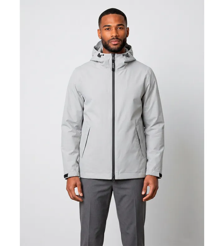 ECOALF para hombre. MCMGAJKDILUV0434W26-604 Chaqueta Diluvio gris azulado (L), Casual, Poliéster Reciclado