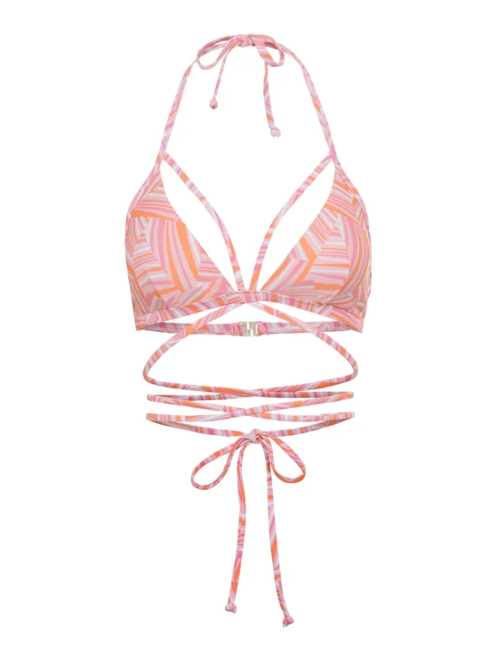 LSCN by LASCANA Top de bikini 'Lisa' naranja / rosa / blanco